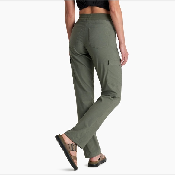 KUHL TREKR Straight Pull-On Pants Olive Green Size Medium Short Inseam Outdoor - Picture 2 of 14